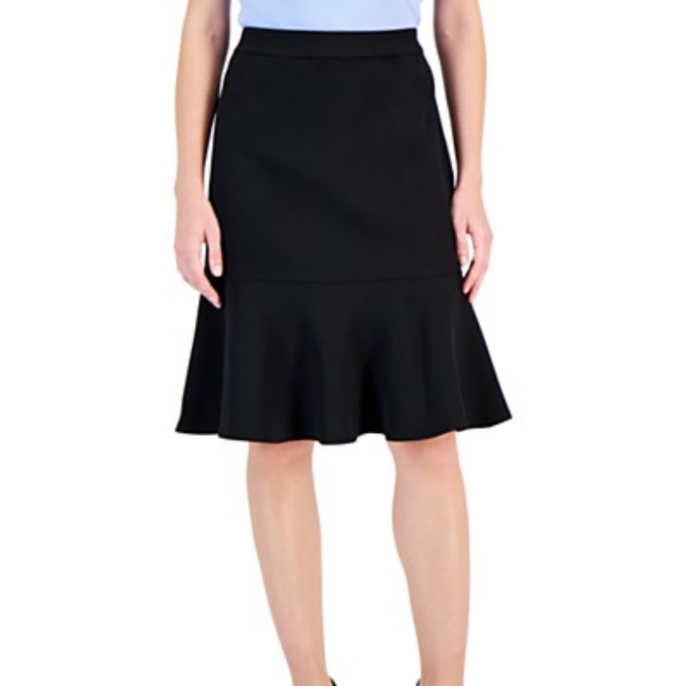 Vince Camuto Women’s Black Flare Midi Ruffle Skirt Size 4